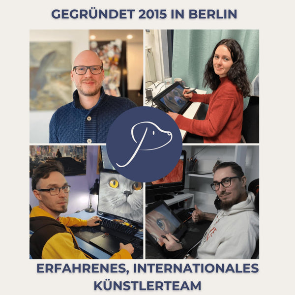 Handgemaltes Haustierportrait auf Premium Leinwand im Double Stil