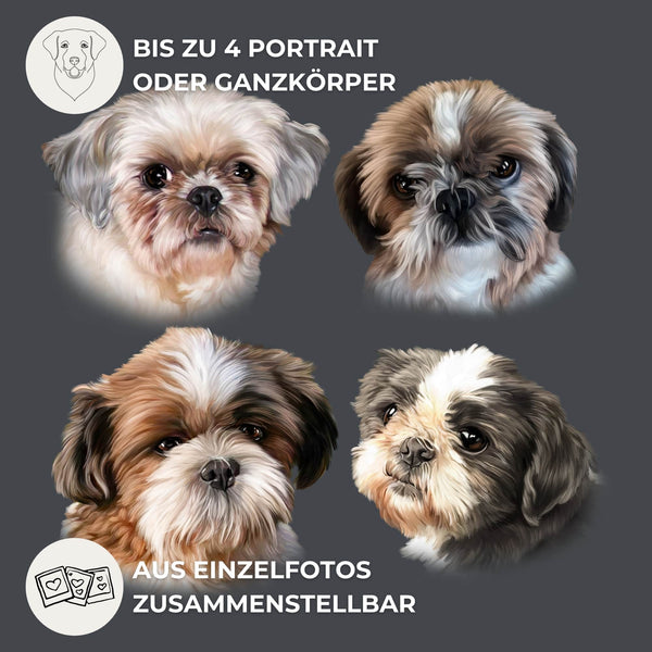 Handgemaltes Haustierportrait auf Premium Leinwand im Realistischen Stil