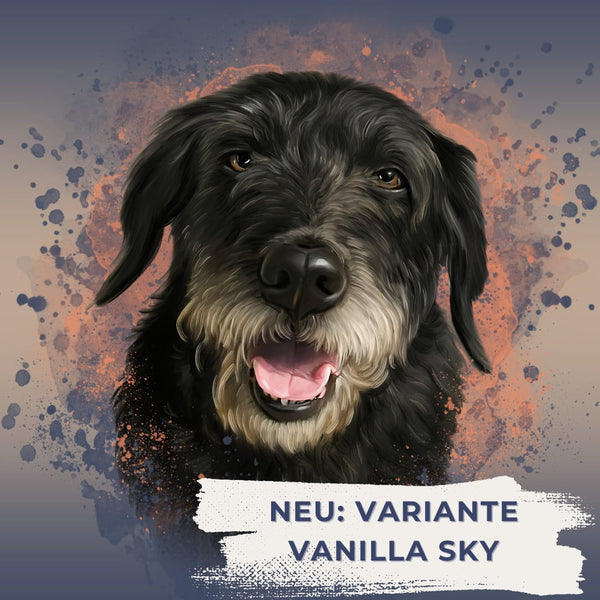 Handgemaltes Haustierportrait auf Premium Kuscheldecke im Ink Stil