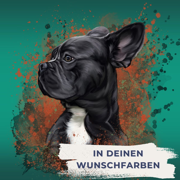 Handgemaltes Haustierportrait als Acrylblock im Ink Stil