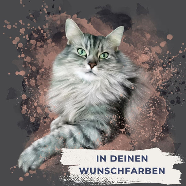 Handgemaltes Haustierportrait als Acrylblock im Ink Stil