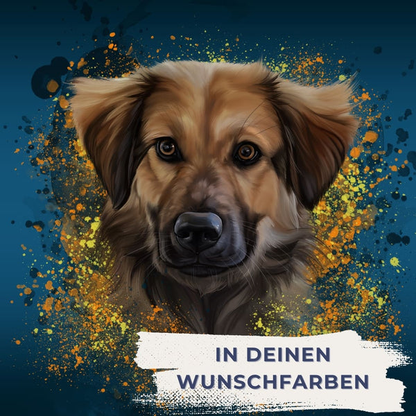 Handgemaltes Haustierportrait auf XXL-Leinwand im Ink Stil