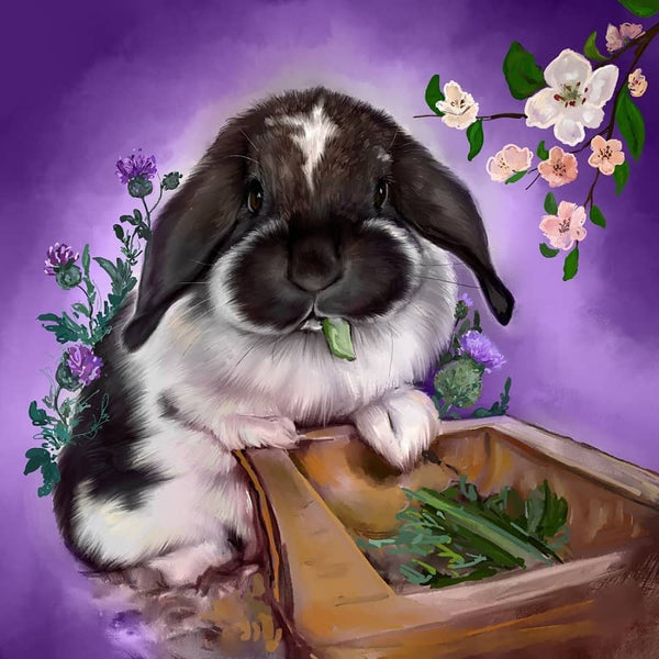 Handgemaltes Haustierportrait als Acrylblock im Naturalistischen Stil