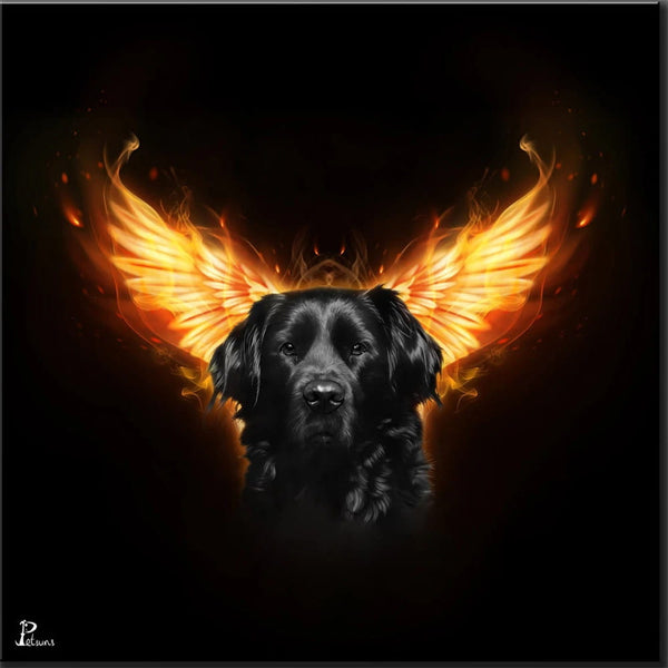 Handgemaltes Haustierportrait als Digitale Datei im Engel Stil