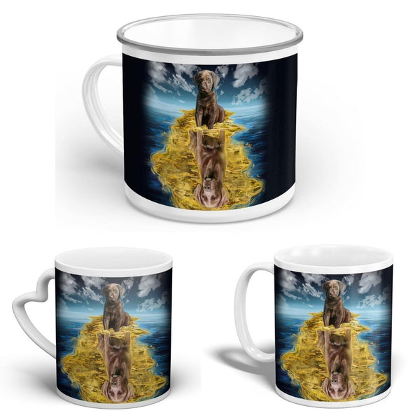 Handgemaltes Haustierportrait auf hochwertiger Tasse im Double Stil