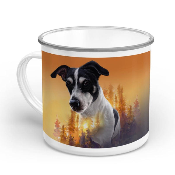 Handgemaltes Haustierportrait auf hochwertiger Tasse im Exposure Stil