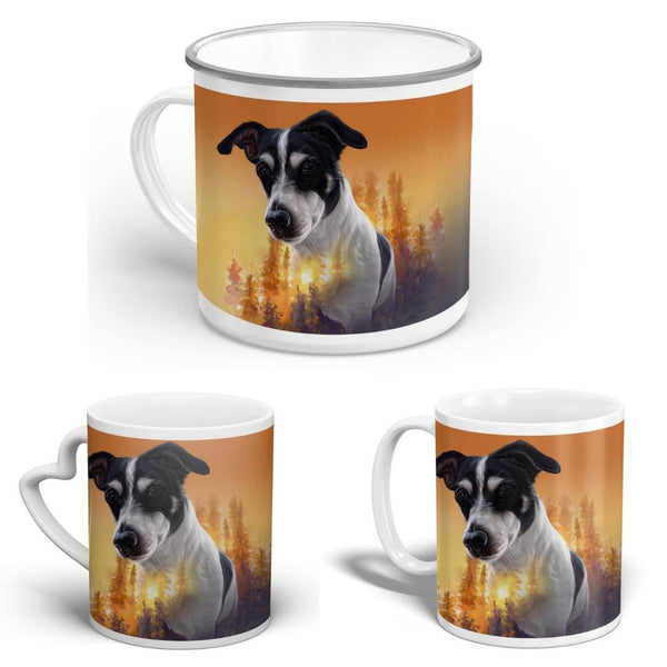 Handgemaltes Haustierportrait auf hochwertiger Tasse im Exposure Stil