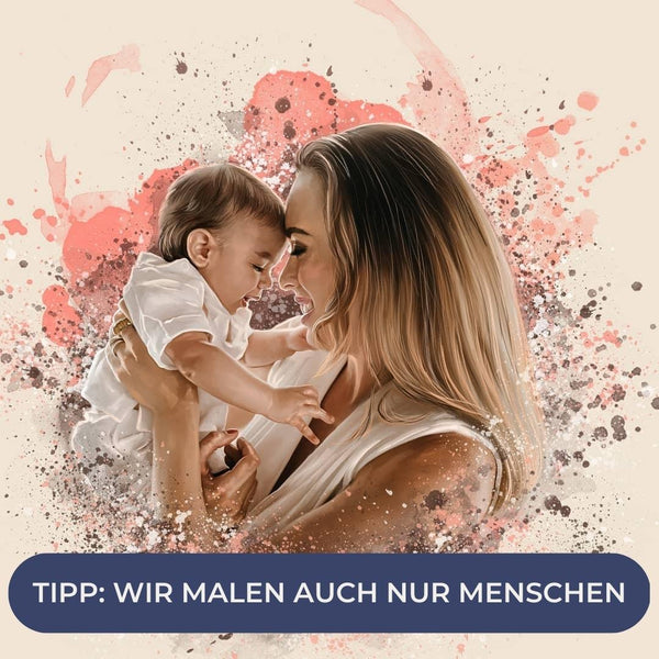 Handgemaltes Haustierportrait auf XXL-Leinwand im Ink Stil