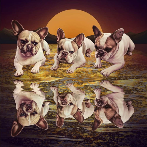 Handgemaltes Haustierportrait auf Premium Kuscheldecke im Double Stil