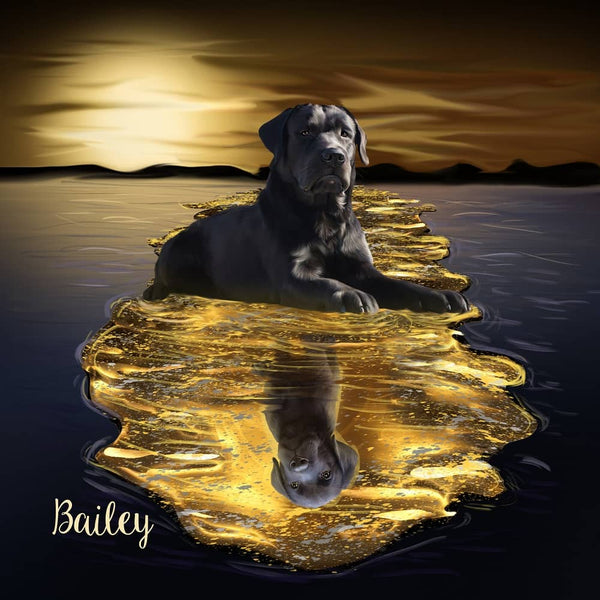 Handgemaltes Haustierportrait als Acrylblock im Double Stil