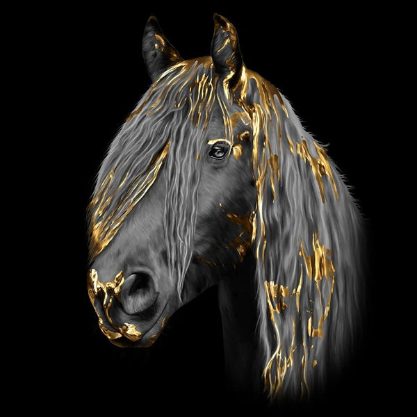 Handgemaltes Haustierportrait auf Premium Kuschelkissen im Gold Stil