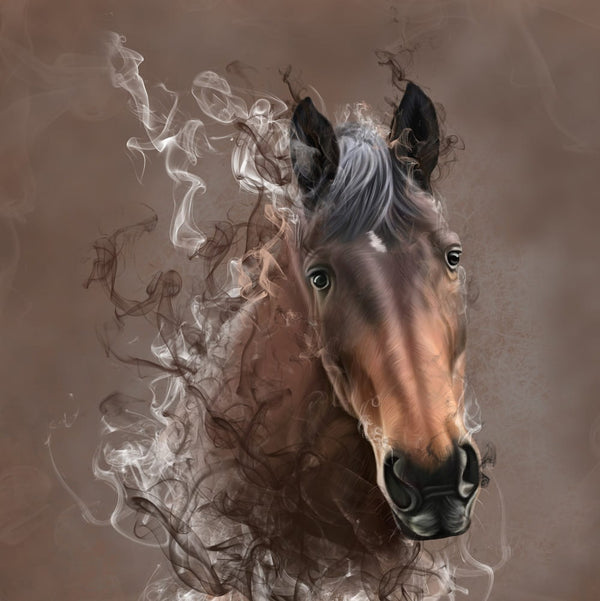 Handgemaltes Haustierportrait auf Acrylglas im Smoke Stil