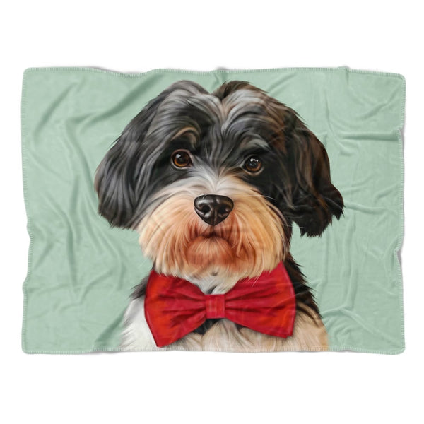 Handgemaltes Haustierportrait auf Premium Kuscheldecke im Realistischen Stil