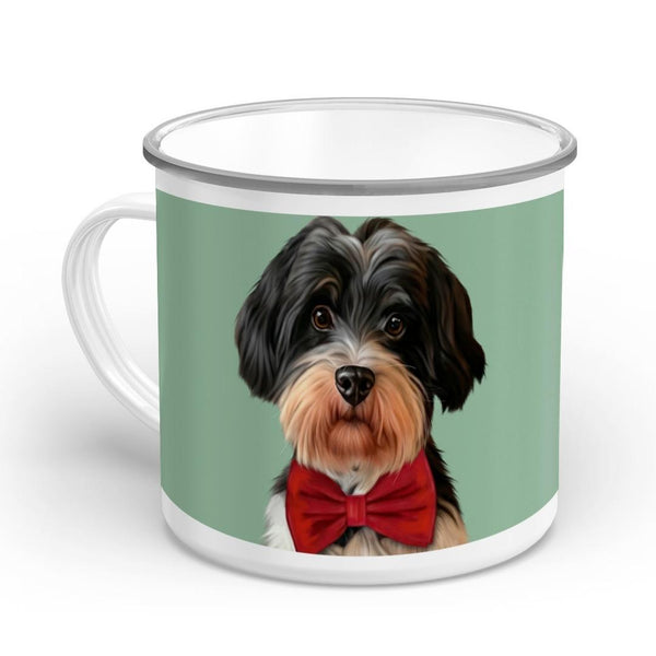 Handgemaltes Haustierportrait auf hochwertiger Tasse im Realistischen Stil