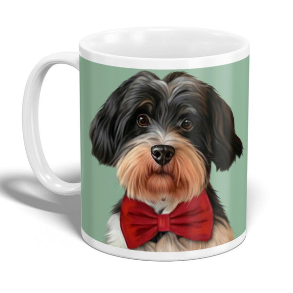 Handgemaltes Haustierportrait auf hochwertiger Tasse im Realistischen Stil