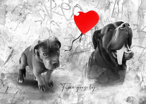 Handgemaltes Haustierportrait als Digitale Datei im Streetart Stil