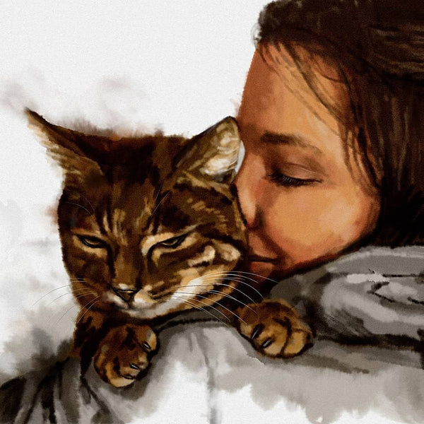 Handgemaltes Haustierportrait auf Premium Leinwand im Wasserfarben Stil