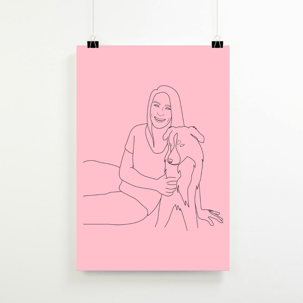 Elegantes LineArt Portrait – Zeitlose Kunst auf hochwertigem Poster