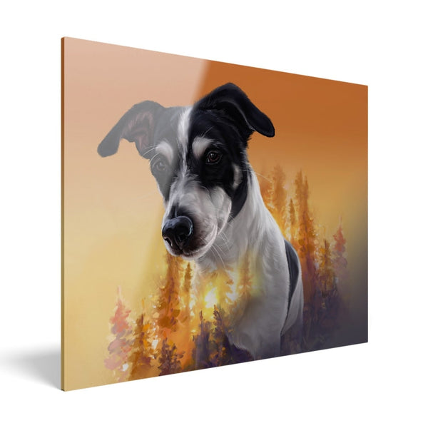 Handgemaltes Haustierportrait auf Acrylglas im Exposure Stil