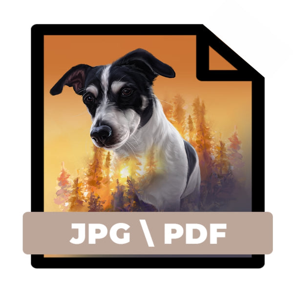 Handgemaltes Haustierportrait als Digitale Datei im Exposure Stil