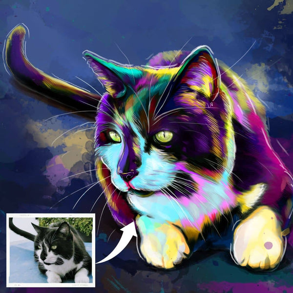 Handgemaltes Haustierportrait auf XXL-Leinwand im Colourful Stil