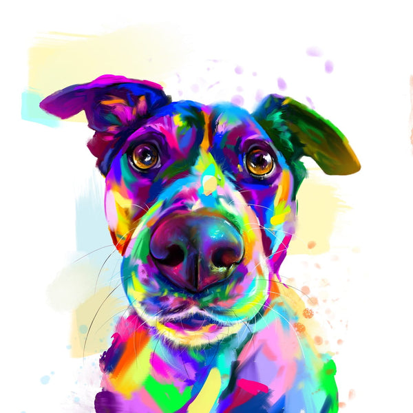 Handgemaltes Haustierportrait auf hochwertiger Tasse im Colourful Stil