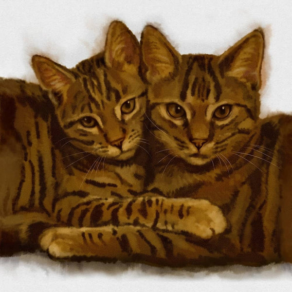 Handgemaltes Haustierportrait als Digitale Datei im Wasserfarben Stil